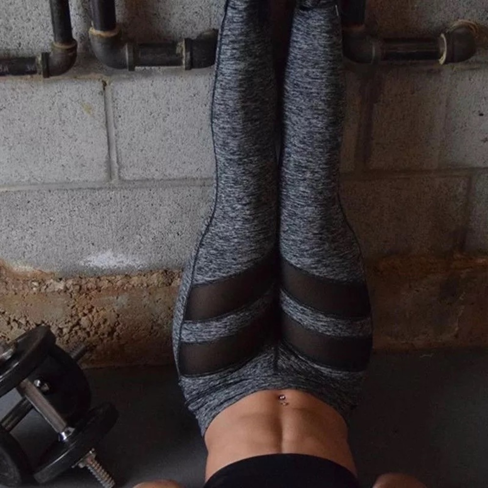 🆕//grey mesh leggings